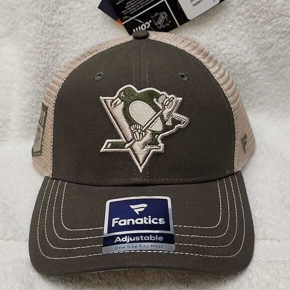 Fanatics Pittsburgh Penguins Military Trucker Snapback Hat - New - Picture 1 of 9